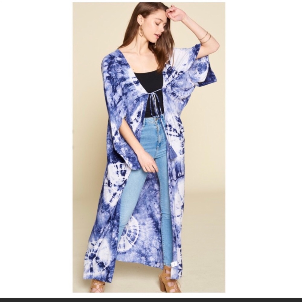 NEW BLUE TIE-DYE KIMONO! STYLISH and CHIC